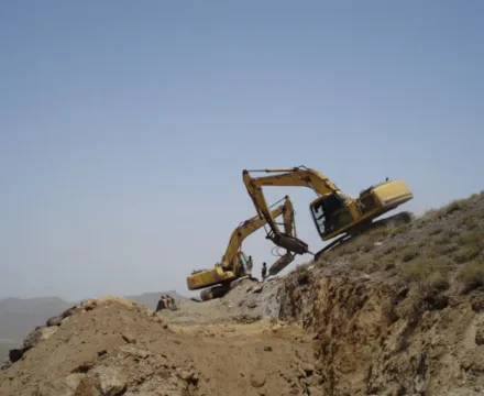 Crushed iron mine